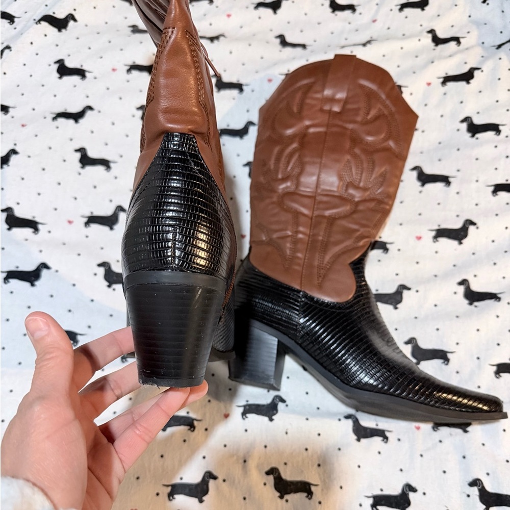 Color Block Cowboy Boot - Picture 3 of 4